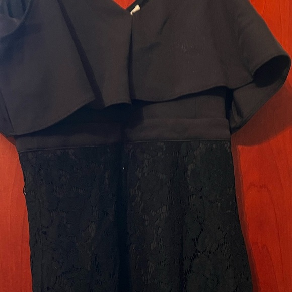 Mustard Seed Mia Midi Dress Lace Overlay Black Sz M Women - Picture 4 of 9